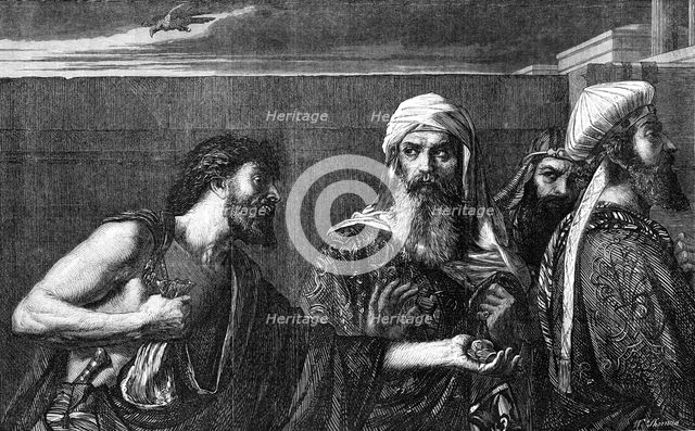 "The Remorse of Judas," by E. Armitage, A.R.A., 1870. Creator: W Thomas.
