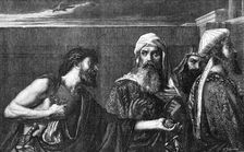 "The Remorse of Judas," by E. Armitage, A.R.A., 1870. Creator: W Thomas