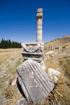 The remains of a stoa, Pamukkale (Hierapolis), Turkey. Creator: Samuel Magal