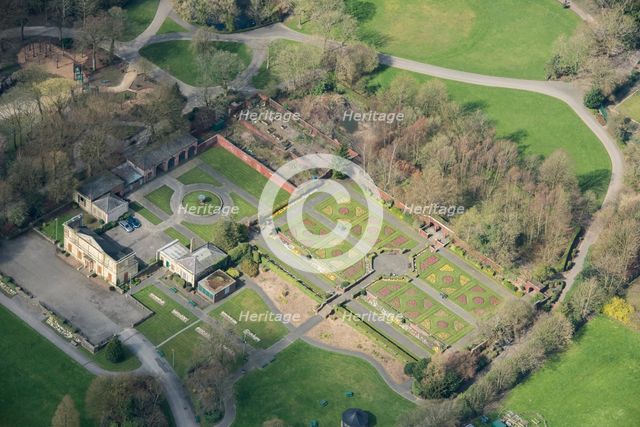 The remains of Falinge Hall and its gardens now a public park, Falinge Park, Rochdale, 2019. Creator: Historic England.