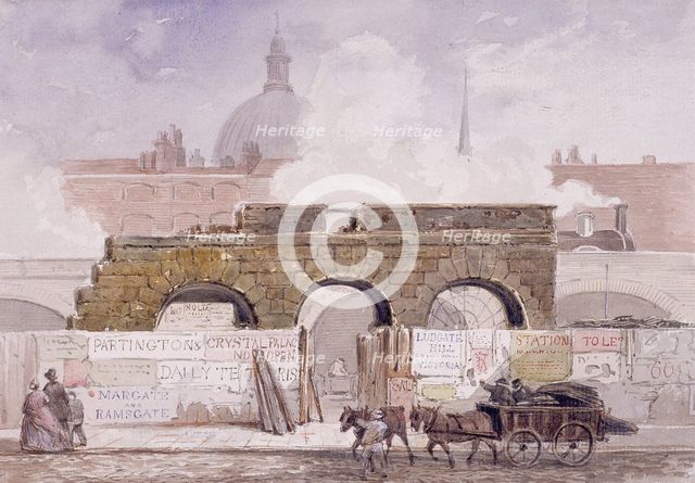 The remains of Fleet Prison, London, 1868. Artist: Anon