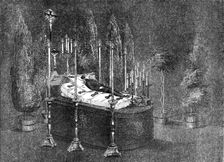 The Remains of His Highness the Prince de Schinas Lying in State, at Spa, 1856. Creator: Unknown