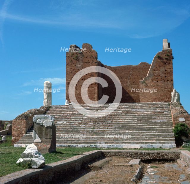 The remains of the Capitol of Ostia, Rome's port, 2nd century. Artist: Unknown