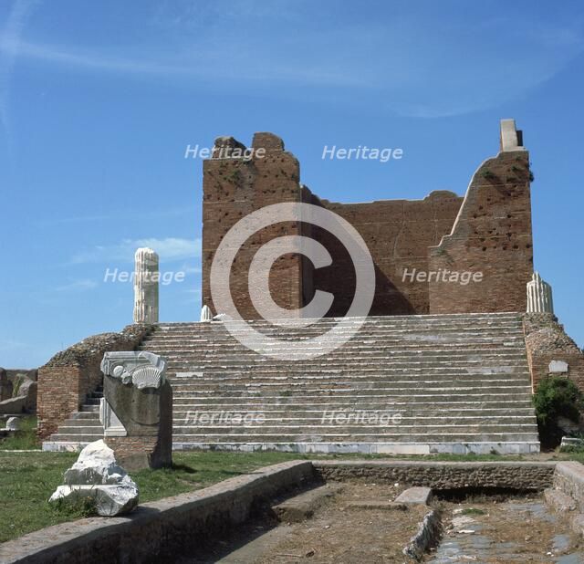 The remains of the Capitol of Ostia, Rome's port, 2nd century. Artist: Unknown