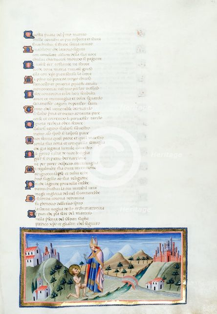The renunciation of Francis before a bishop, 1444-c1450. Creator: Giovanni di Paolo.