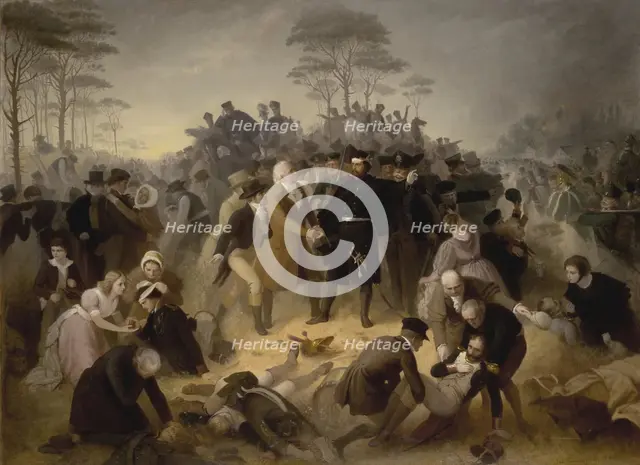The Residents of Berlin on the Battlefield of Großbeeren on 23 August 1813, 1866. Creator: Haendler, Paul (1833-1903).