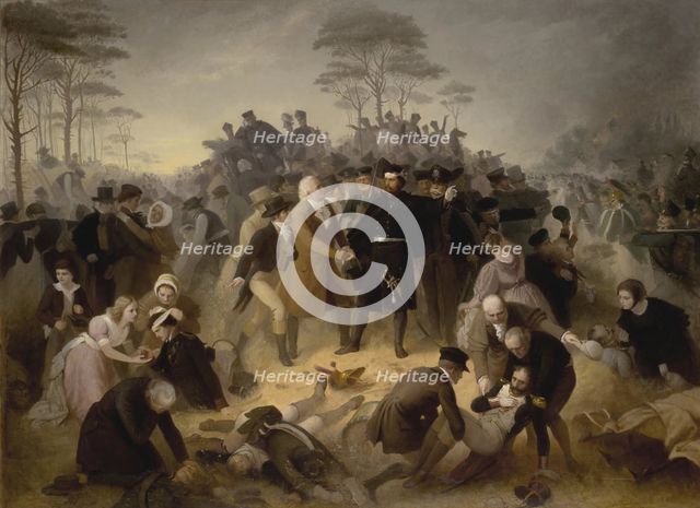 The Residents of Berlin on the Battlefield of Großbeeren on 23 August 1813, 1866. Creator: Haendler, Paul (1833-1903).