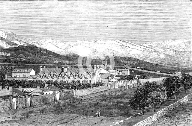 The residence of Brigham Young at the Great Salt Lake City, Utah, 1861. Creator: Unknown.