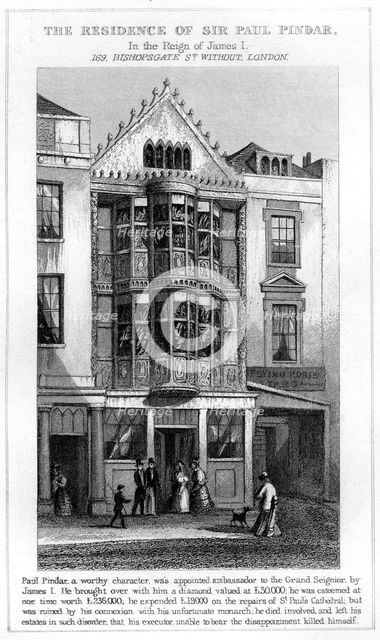 The Residence of Sir Paul Pindar, Bishopsgate, City of London. Artist: Unknown