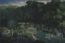 The Rest in the Michael Park. Artist: Sudeykin, Sergei Yurievich (1882-1946)