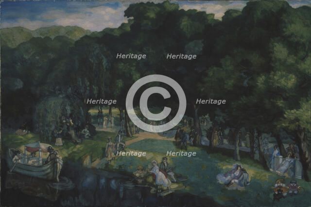 The Rest in the Michael Park. Artist: Sudeykin, Sergei Yurievich (1882-1946)