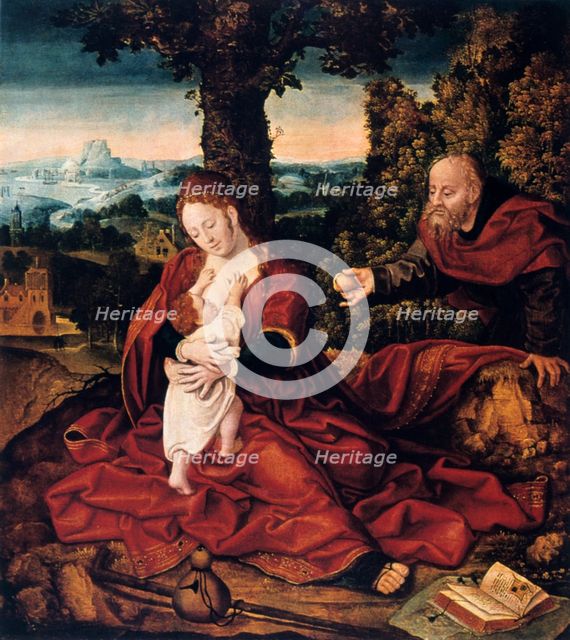 'The Rest on the Flight into Egypt', 16th century.  Creator: Bernaert van Orley.