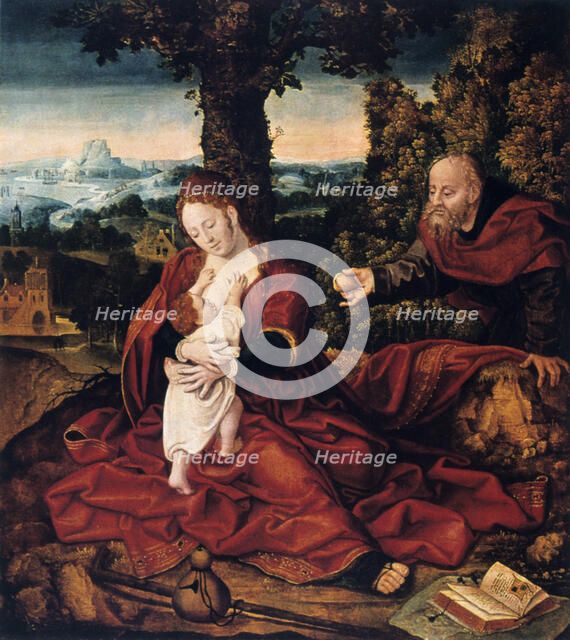 'The Rest on the Flight into Egypt', 16th century.  Creator: Bernaert van Orley.