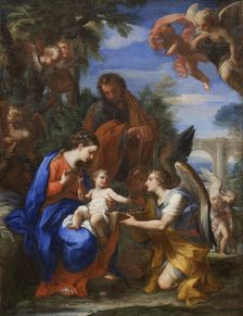 The Rest on The Flight into Egypt, 1720. Creators: Giuseppe Bartolomeo Chiari, Carlo Maratti, Lorenzo Masucci