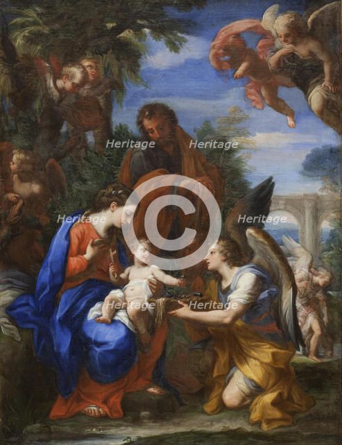 The Rest on The Flight into Egypt, 1720. Creators: Giuseppe Bartolomeo Chiari, Carlo Maratti, Lorenzo Masucci.