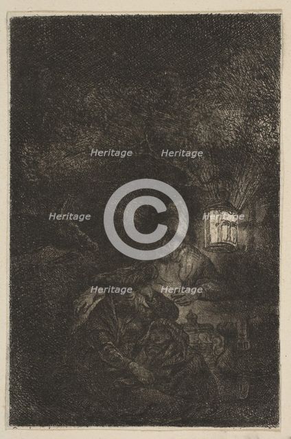 The Rest on the Flight into Egypt: A Night Piece (reverse copy), late 18th-mid-19th century. Creator: Francesco Novelli.