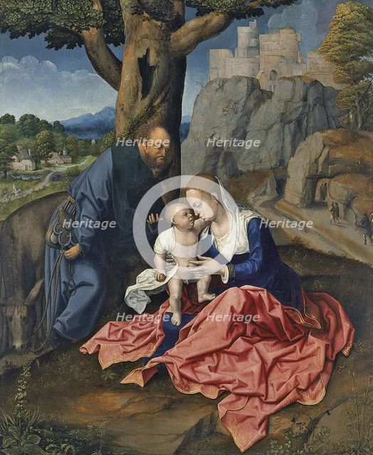 The Rest on the Flight into Egypt. Artist: Orley, Bernaert, van (1488-1541)