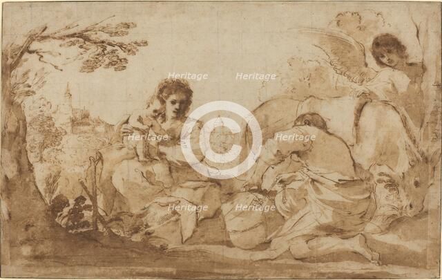 The Rest on the Flight into Egypt, c. 1626. Creator: Guercino.