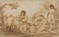 The Rest on the Flight into Egypt, c. 1626. Creator: Guercino
