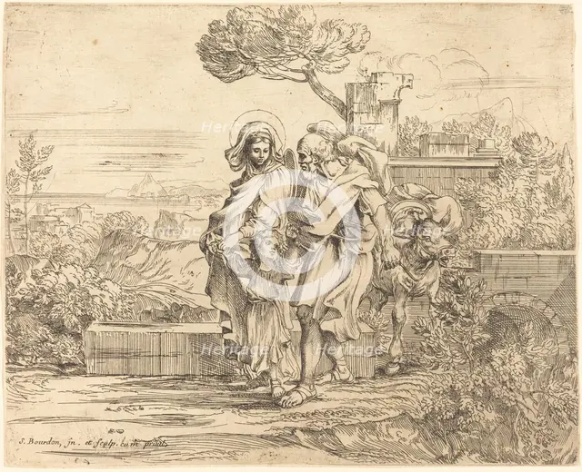 The Rest on the Flight into Egypt. Creator: Sébastien Bourdon.