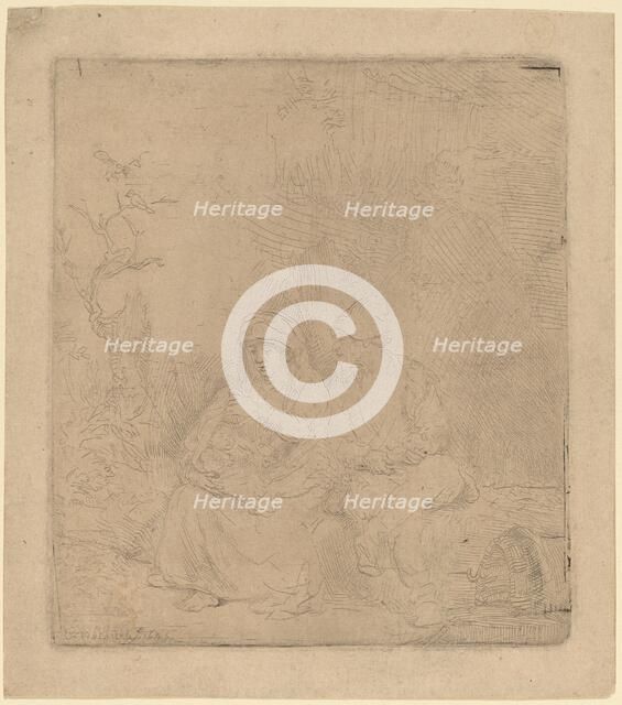 The Rest on the Flight: Lightly Etched, 1645. Creator: Rembrandt Harmensz van Rijn.