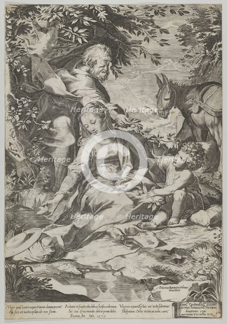 The Rest on the Return from Egypt, 1575. Creator: Cornelis Cort.