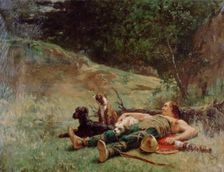 The rest of a Hunter with Dogs c1842-1896. Artist: Evariste Vital Luminais