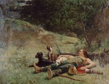 The rest of a Hunter with Dogs c1842-1896. Artist: Evariste Vital Luminais