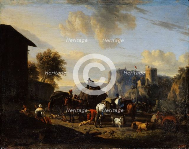 'The Rest of the Convoy', 17th century. Artist: Nicolaes Berchem