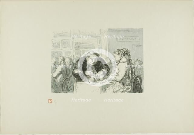 The Restaurant of the Great Art Exhibition: A symbiotic love for the arts and the..., printed 1920. Creator: Etienne Carjat.