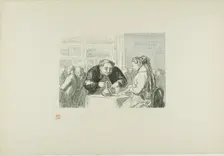 The Restaurant of the Great Art Exhibition: A symbiotic love for the arts and the..., printed 1920. Creator: Etienne Carjat