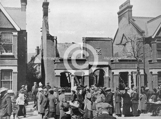 'The result of an air raid: A wrecked house in Southend', 1915. Artist: Unknown.