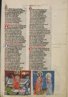 The Resurrection: The Appearance of Christ to his Mother; Weltchronik, about 1400-1410. Creator: Unknown