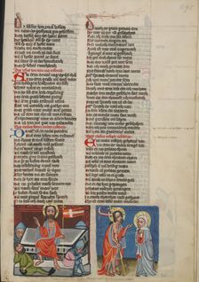The Resurrection: The Appearance of Christ to his Mother; Weltchronik, about 1400-1410. Creator: Unknown