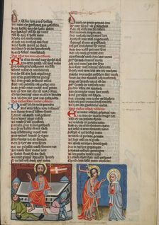 The Resurrection: The Appearance of Christ to his Mother; Weltchronik, about 1400-1410. Creator: Unknown