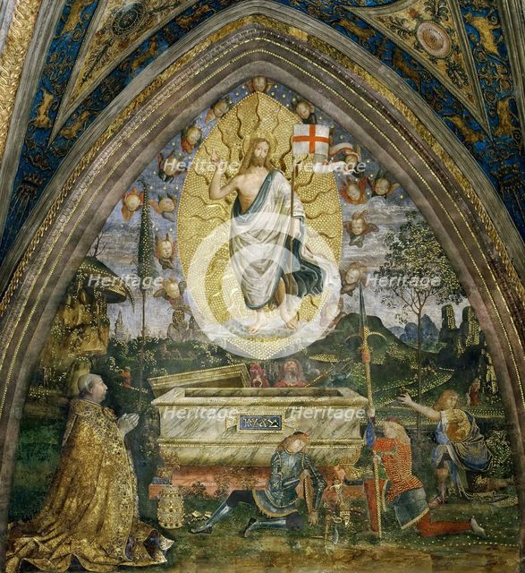 The Resurrection with Pope Alexander VI Borgia, 1492-1495. Creator: Pinturicchio, Bernardino (1454-1513).