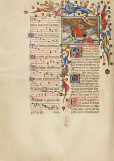 The Resurrection: Initial R: A Sleeping Soldier; Missal, between about 1389 and 1400. Creator: Master of the Brussels Initials