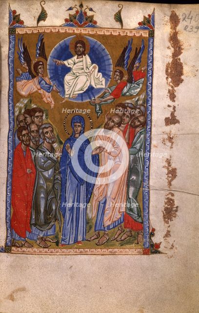 The Resurrection (Manuscript illumination from the Matenadaran Gospel), 14th century.