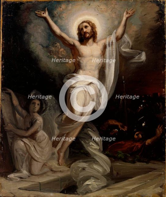 The Resurrection of Christ, a sketch of the altarpiece of the current church in Keski-Pori. Creator: Robert Wilhelm Ekman.