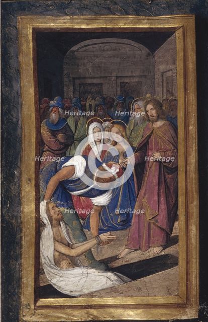 The Resurrection of Lazarus (from Lettres bâtardes), ca 1490-1510. Artist: Poyet, Jean (active 1483-1497)