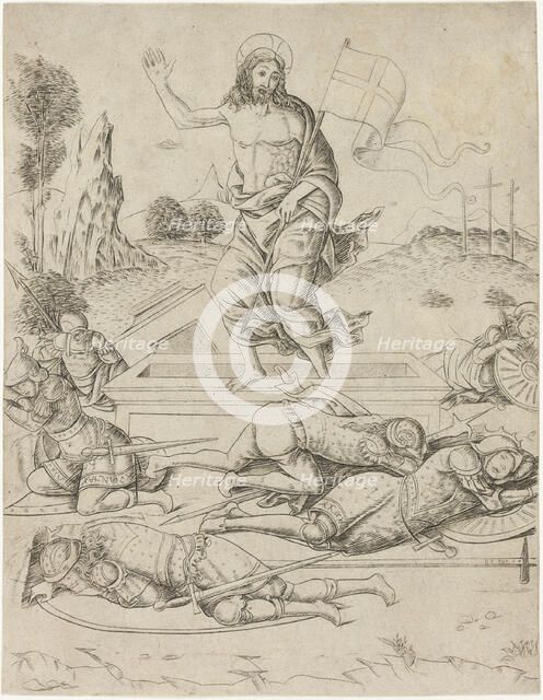 The Resurrection, plate eleven from the Life of the Virgin and Christ, c. 1470. Creator: Francesco Rosselli.