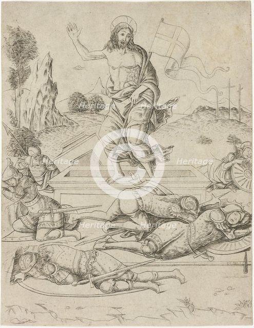 The Resurrection, plate eleven from the Life of the Virgin and Christ, c. 1470. Creator: Francesco Rosselli.