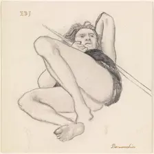 The Resurrection - Study of Sleeping Soldier; The Backgammon Players - Sketch, 1861-62. Creator: Sir Edward Coley Burne-Jones