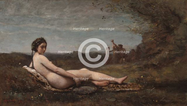 The Repose, 1860, reworked c. 1865/1870. Creator: Jean-Baptiste-Camille Corot.