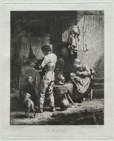 The Repast. Creator: Charles-Émile Jacque (French, 1813-1894)