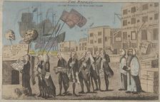 The Repeal, or the Funeral of Miss Ame-Stamp, 1766., 1766. Creator: Anon