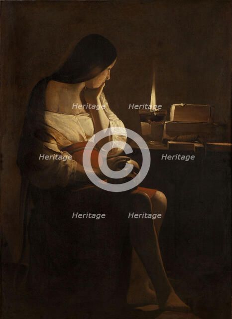 The Repentant Mary Magdalene. Artist: La Tour, Georges, de (1583-1652)
