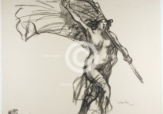 The Republic Calls Us..., plate fifteen from Actualités, 1915. Creator: Theophile Alexandre Steinlen.