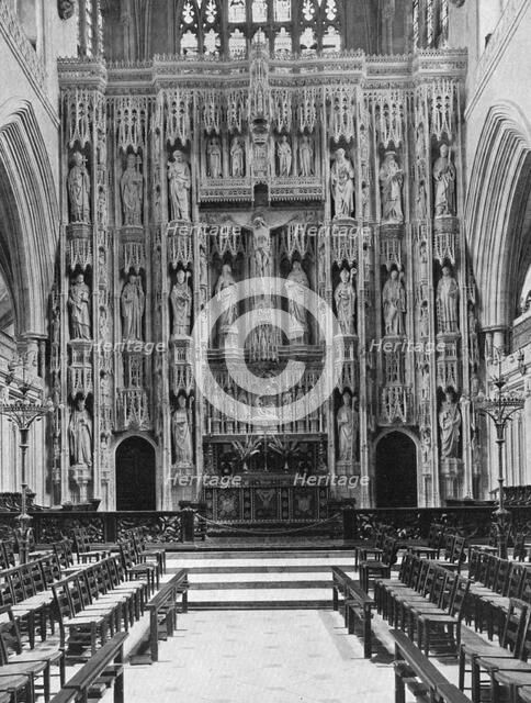 The reredos of Winchester Cathedral, 1924-1926. Artist: Unknown