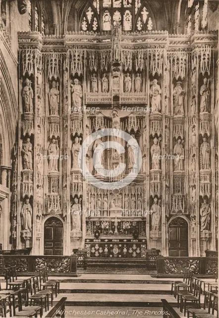 The reredos, Winchester Cathedral, Hampshire, early 20th century(?). Artist: Unknown.